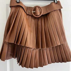 Zara Faux leather pleated skirt